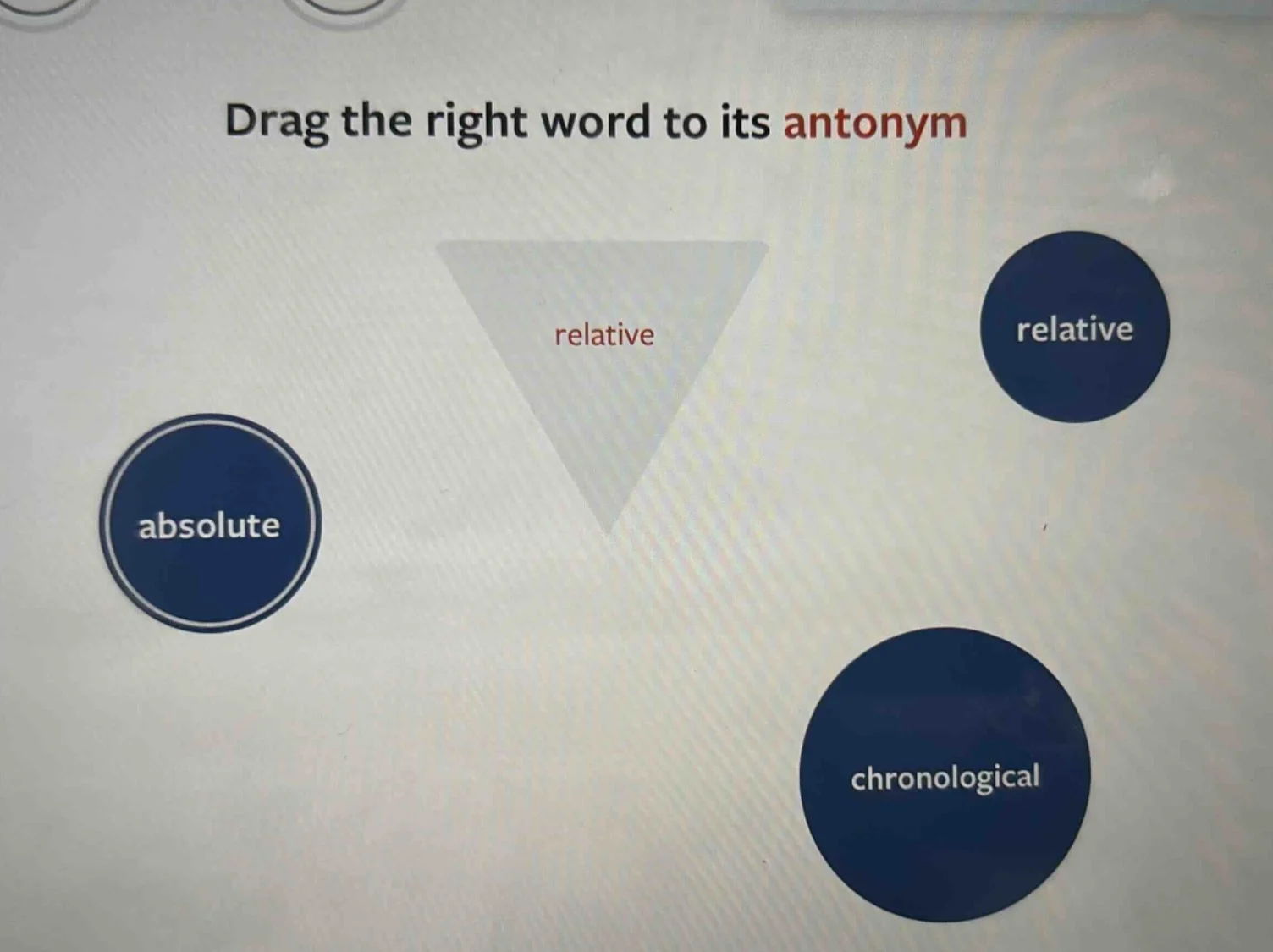 drag the right word to its antonym