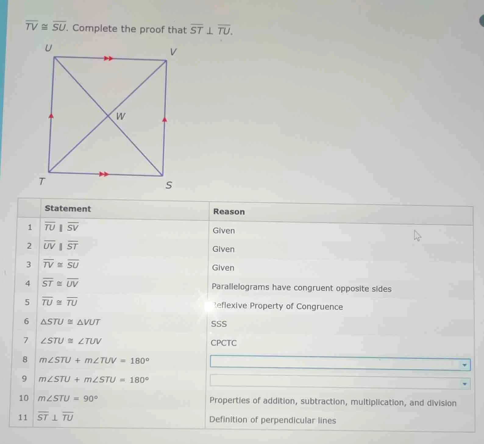 $\\overline{tv} \\cong \\overline{su}$. complete the proof that $\\over…