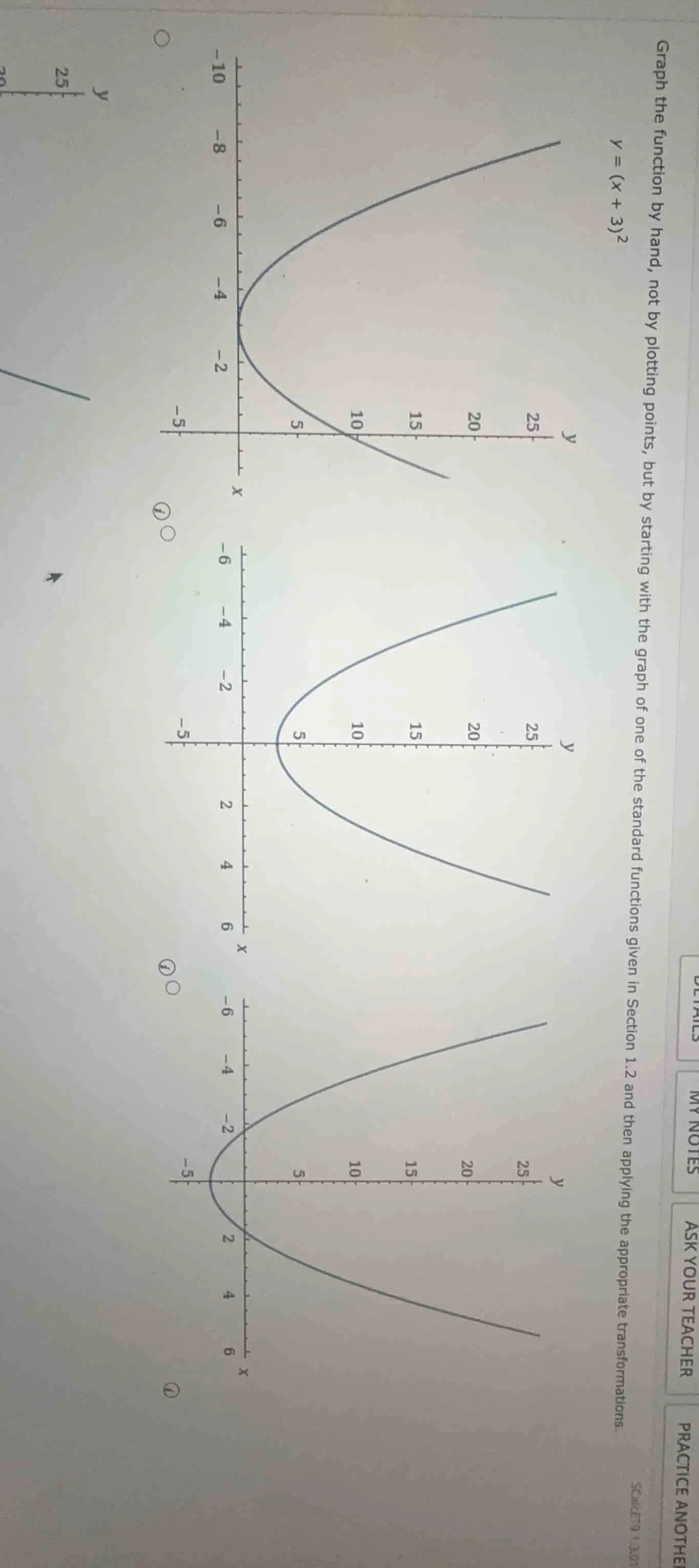 graph the function by hand, not by plotting points, but by starting wit…