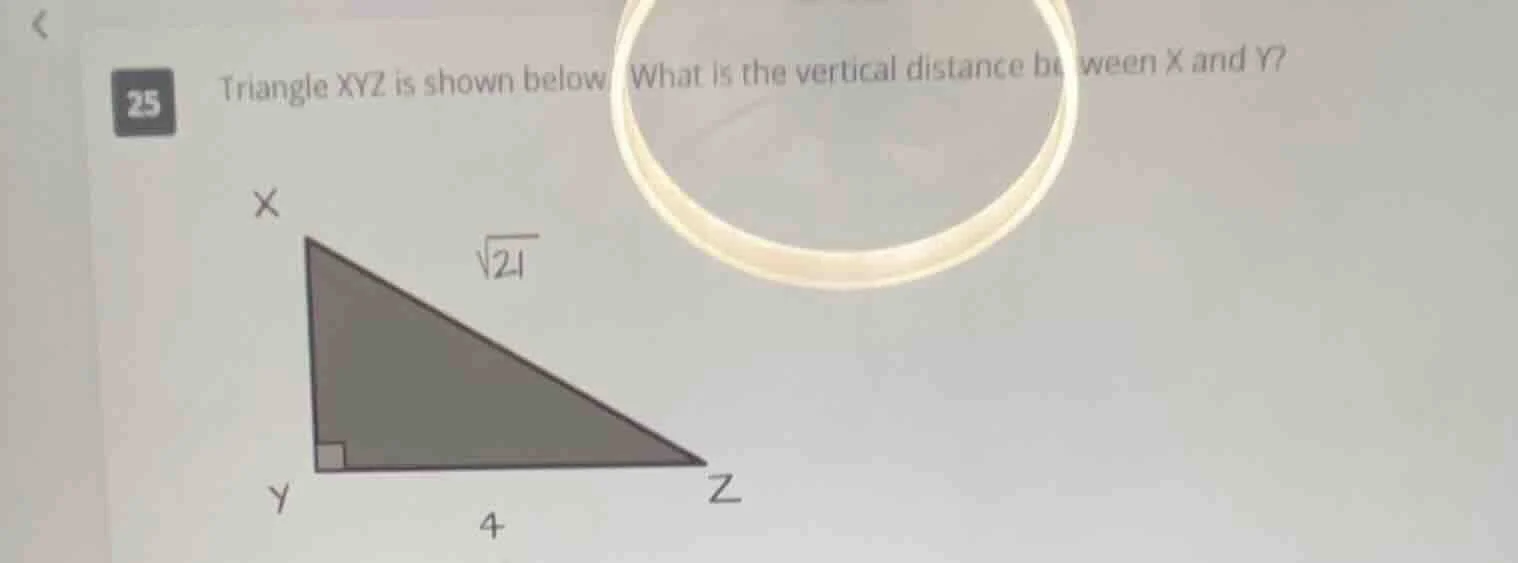 25 triangle xyz is shown below what is the vertical distance between x …