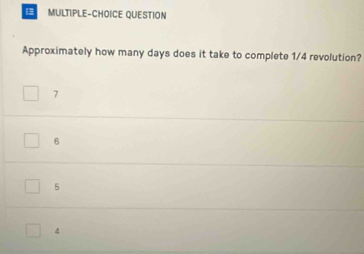 multiple-choice question approximately how many days does it take to co…