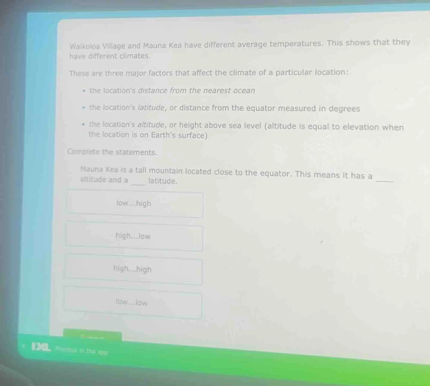 waikoloa village and mauna kea have different average temperatures. thi…