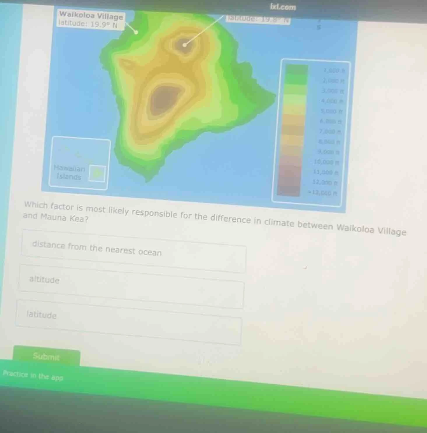which factor is most likely responsible for the difference in climate b…
