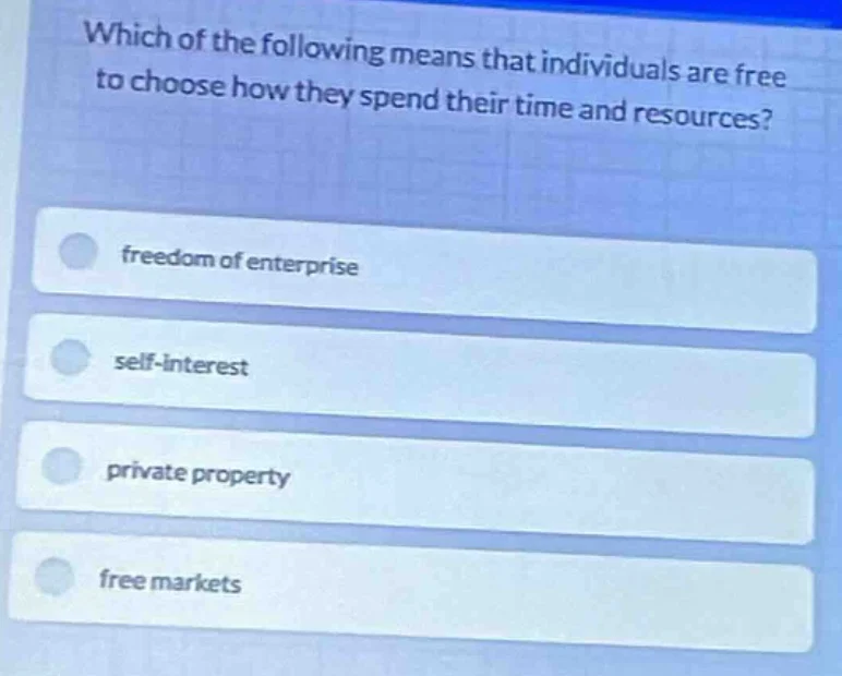 which of the following means that individuals are free to choose how th…