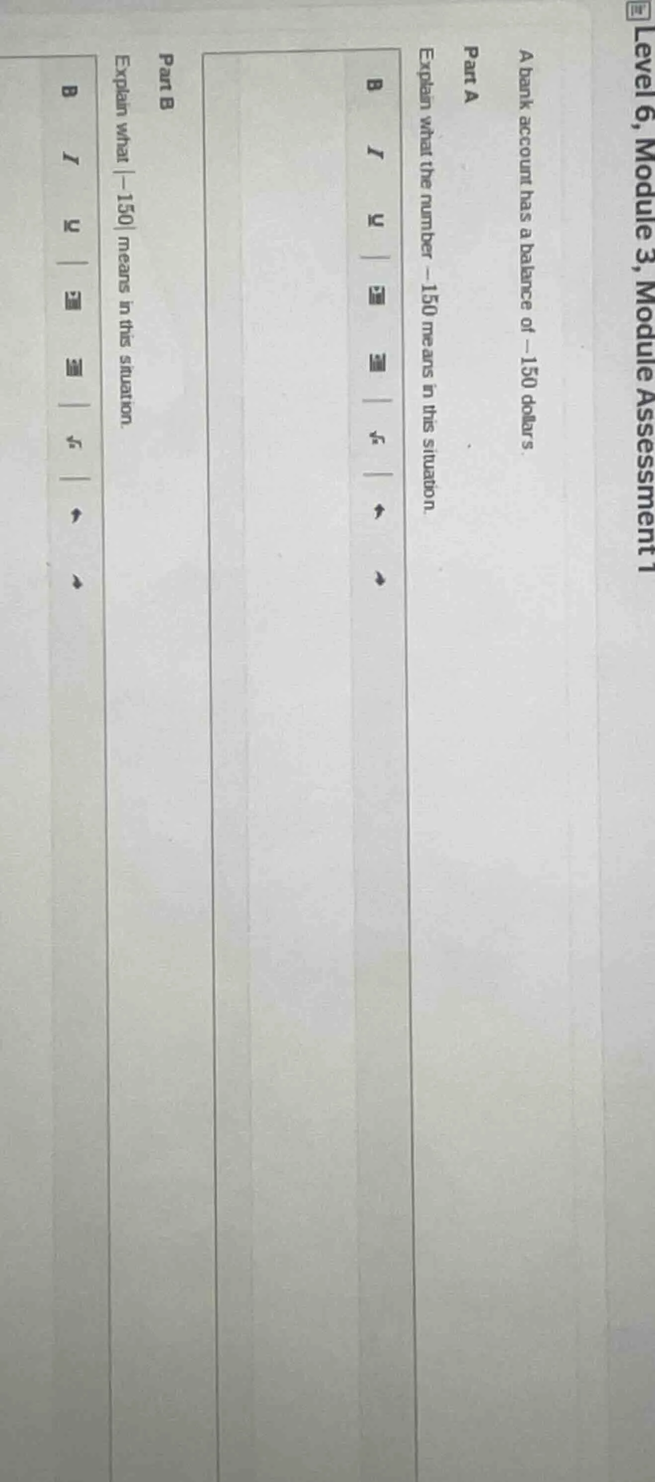 level 6, module 3, module assessment 1 a bank account has a balance of …