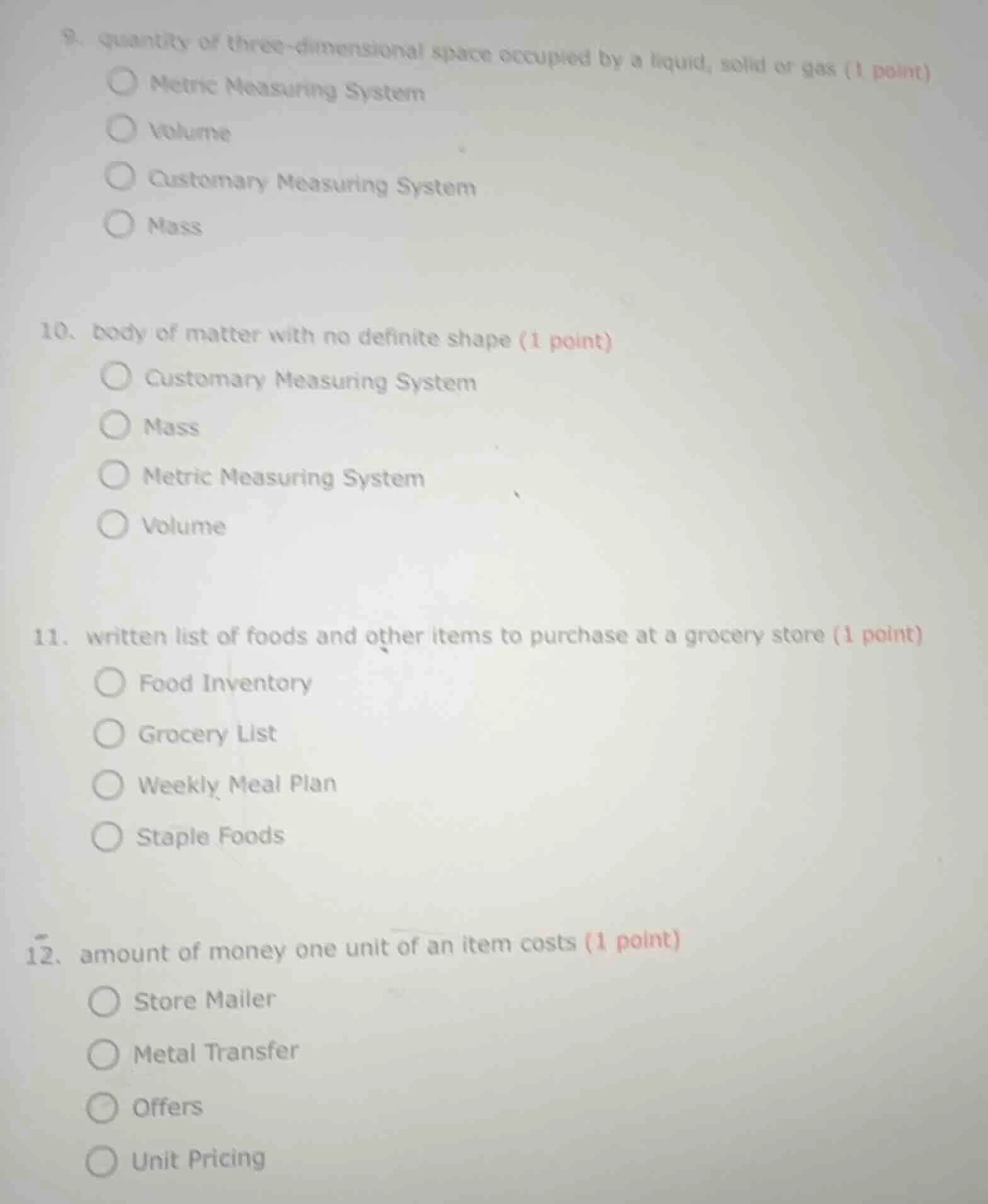 9. quantity of three - dimensional space occupied by a liquid, solid or…