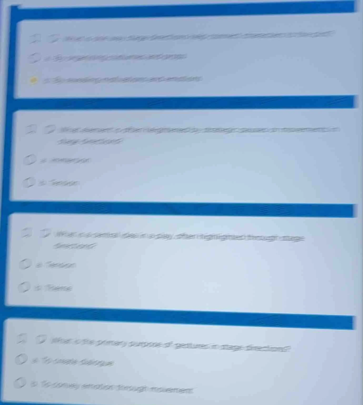 what is one way stage directions help connect characters to the plot? a…