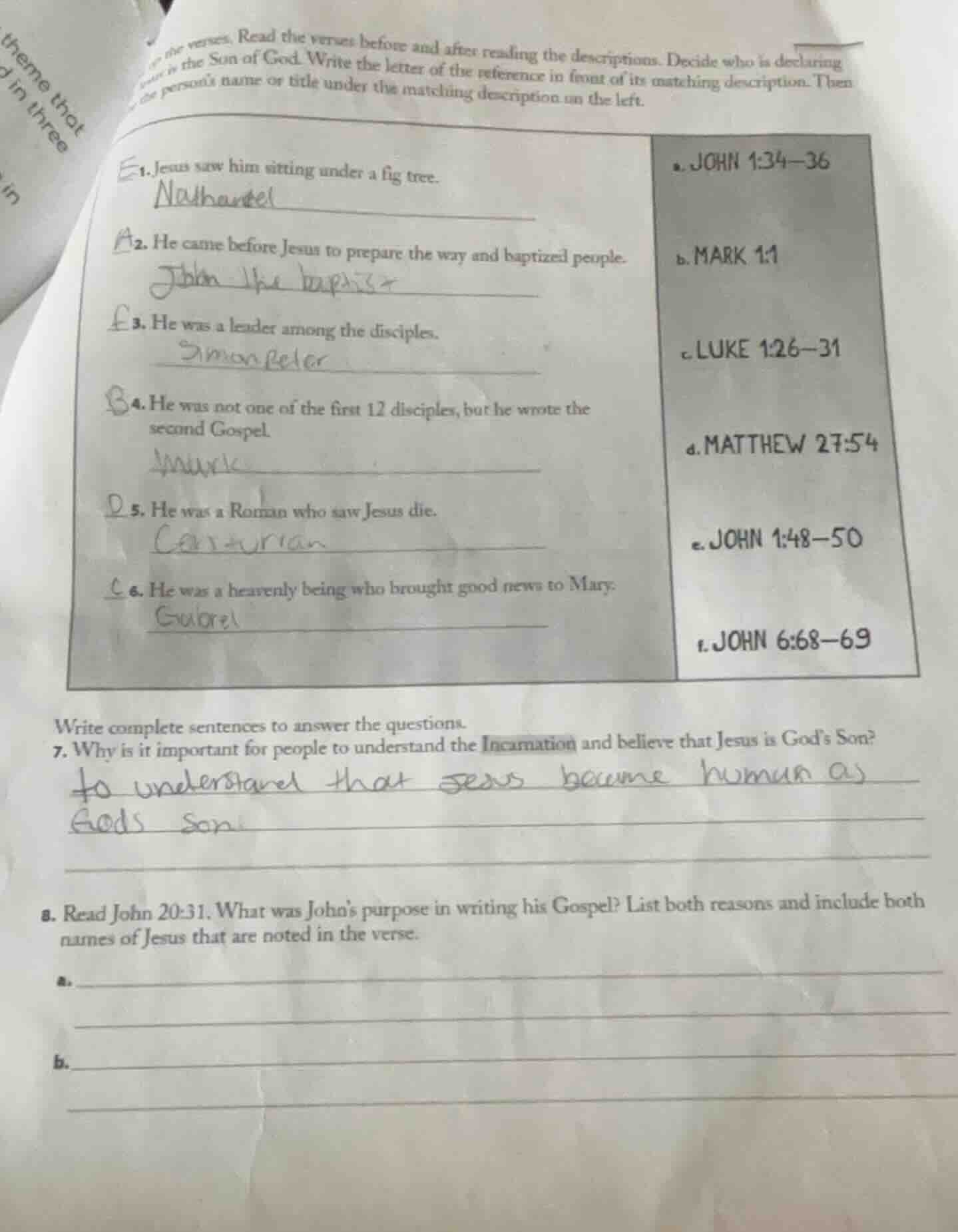 the verses. read the verses before and after reading the descriptions. …