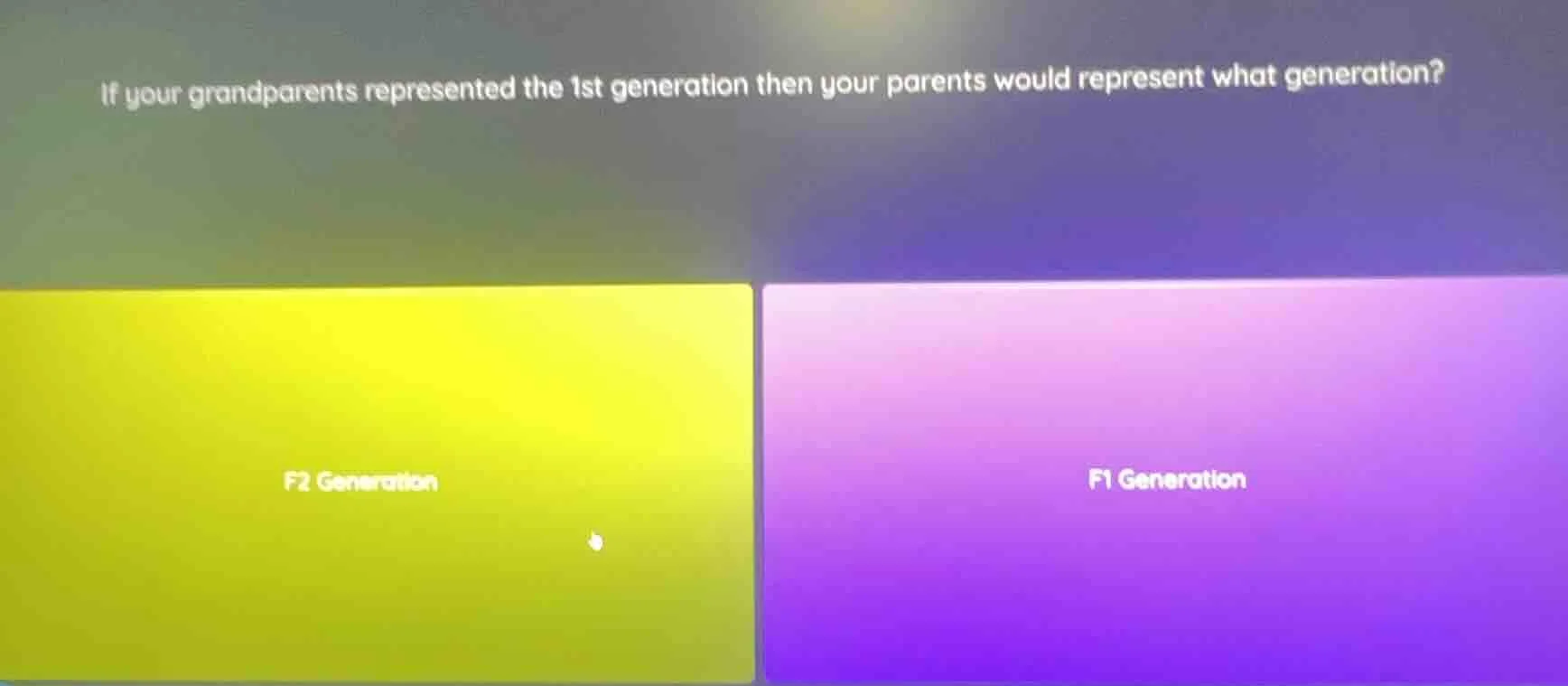 if your grandparents represented the 1st generation then your parents w…