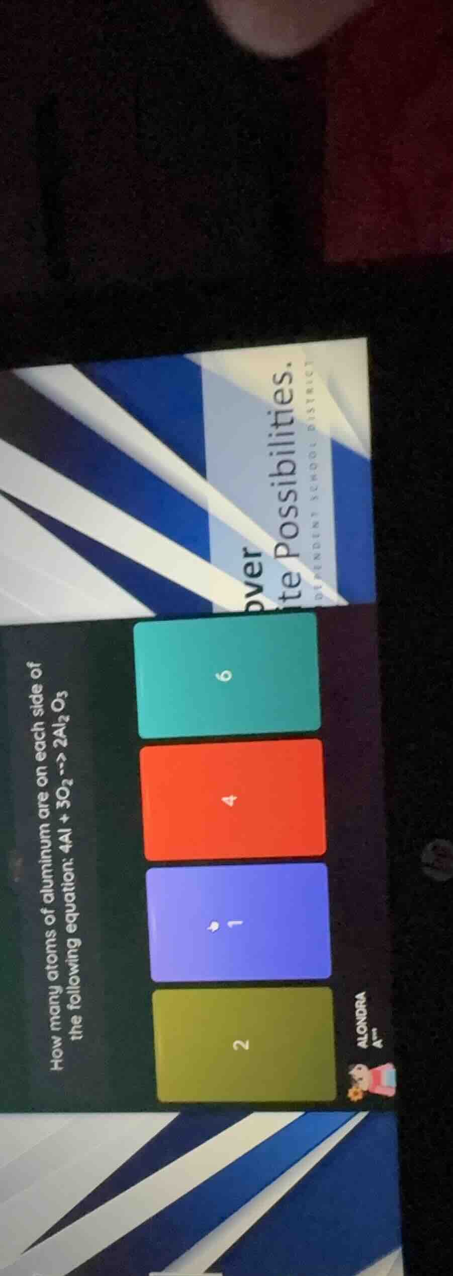 how many atoms of aluminum are on each side of the following equation. …