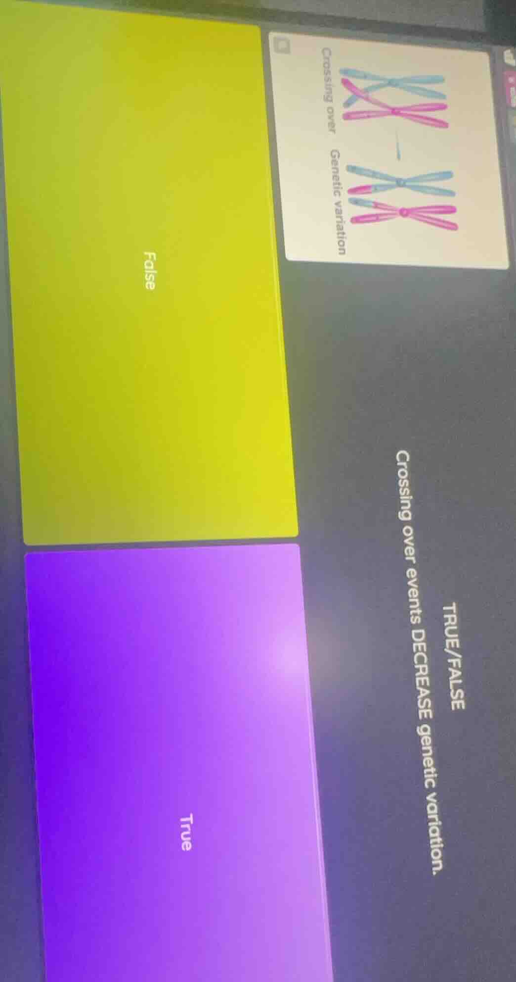 true/false crossing over events decrease genetic variation.