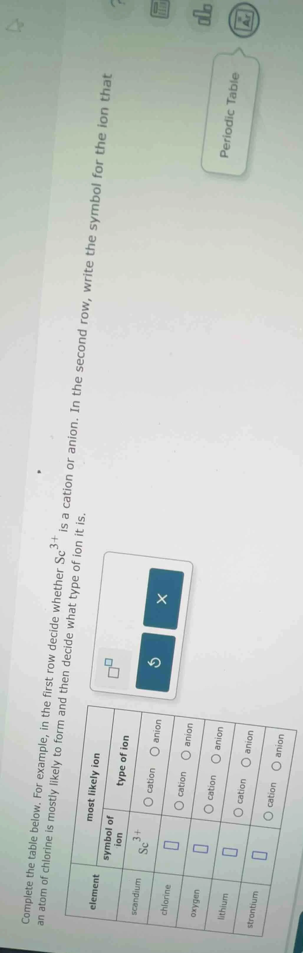 complete the table below. for example, in the first row decide whether …