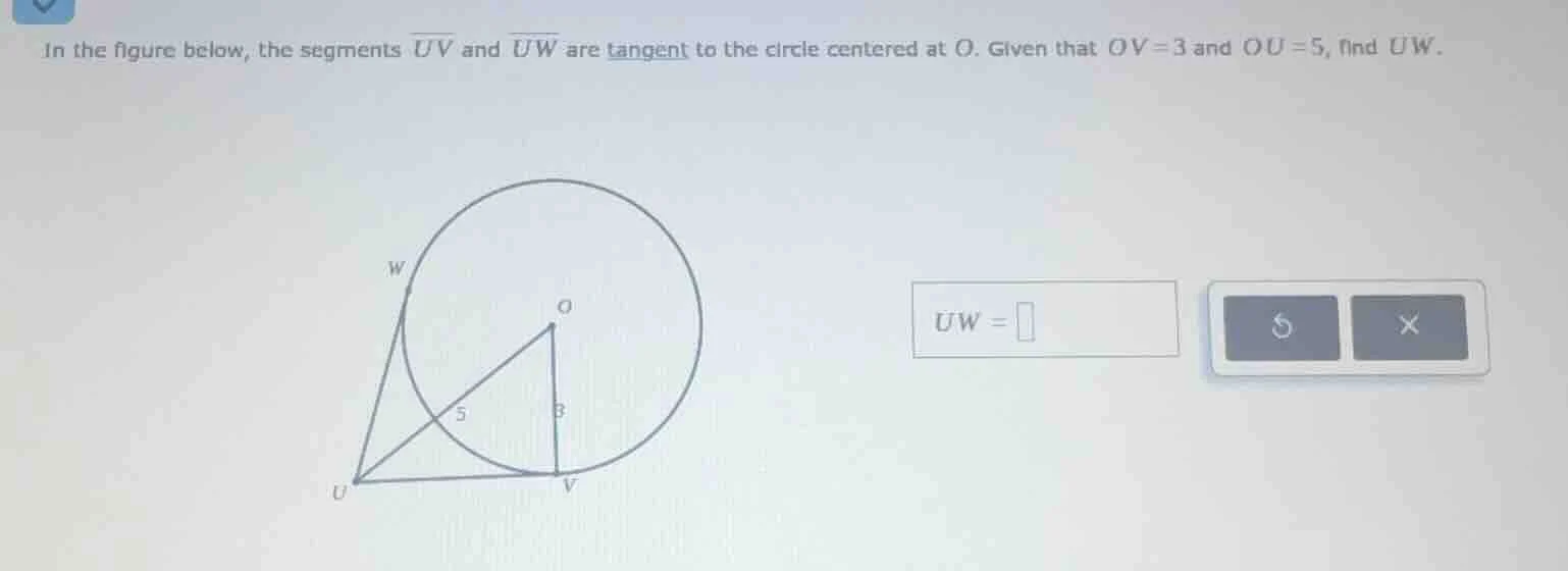 in the figure below, the segments $overline{uv}$ and $overline{uw}$ are…