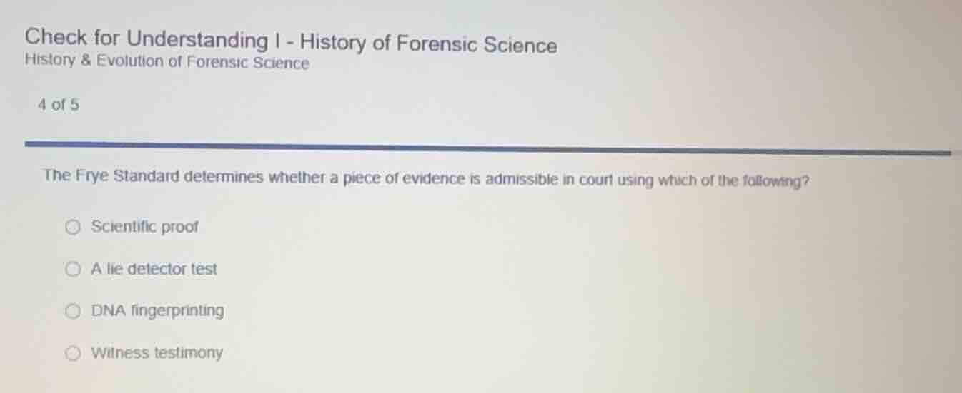 check for understanding i - history of forensic science history & evolu…