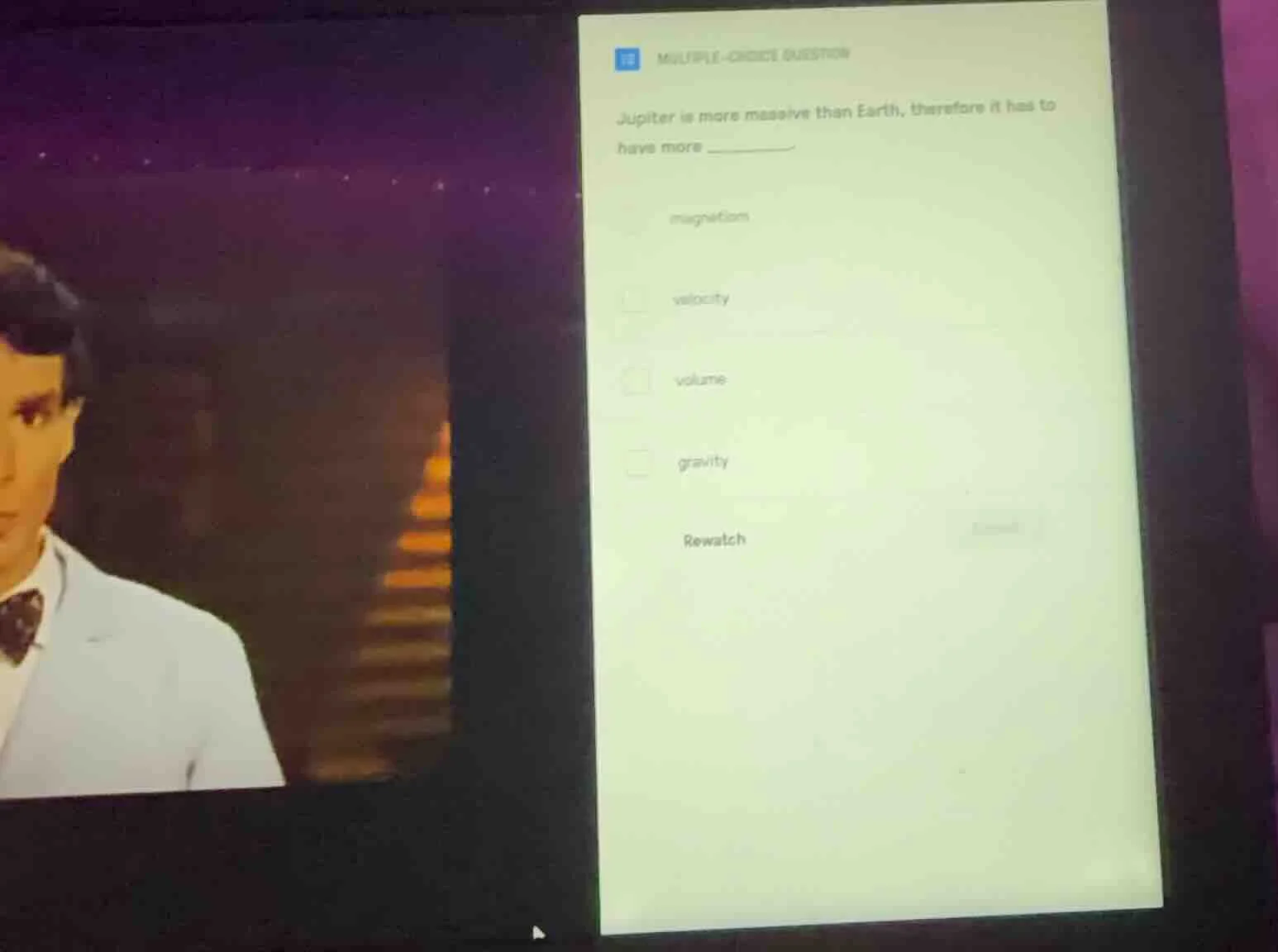 multiple-choice question jupiter is more massive than earth, therefore …