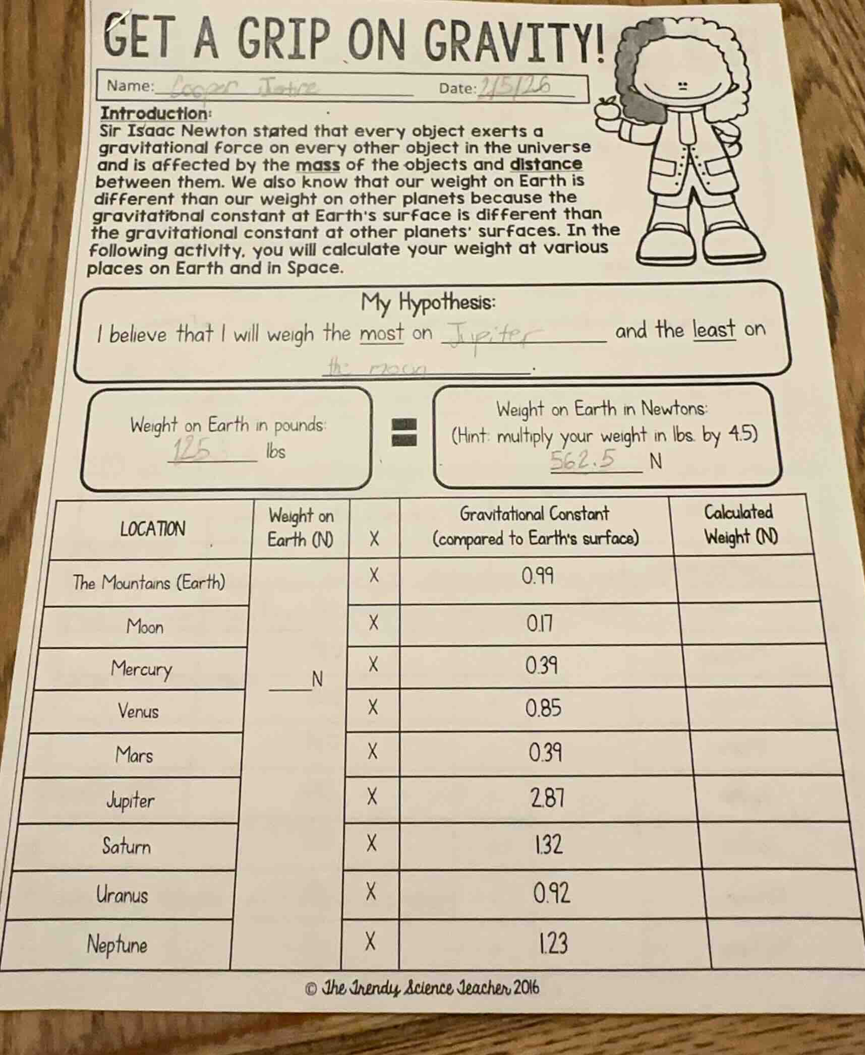 get a grip on gravity! name: date: introduction: sir isaac newton state…