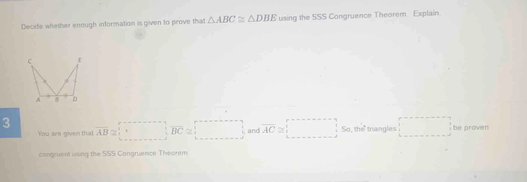 decide whether enough information is given to prove that $\\triangle ab…