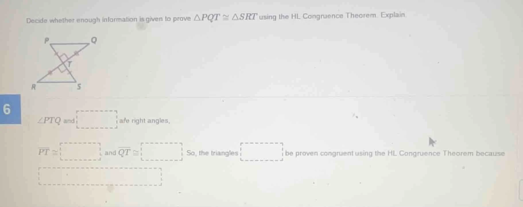 decide whether enough information is given to prove $\\triangle pqt \\c…