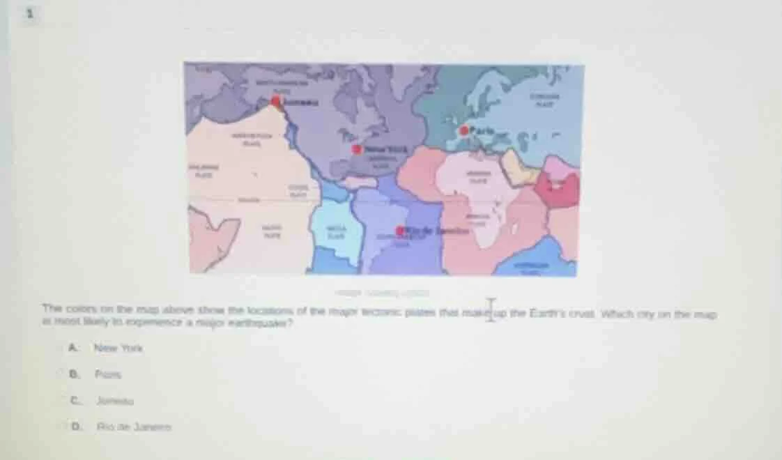 the colors on the map above show the locations of the major tectonic pl…