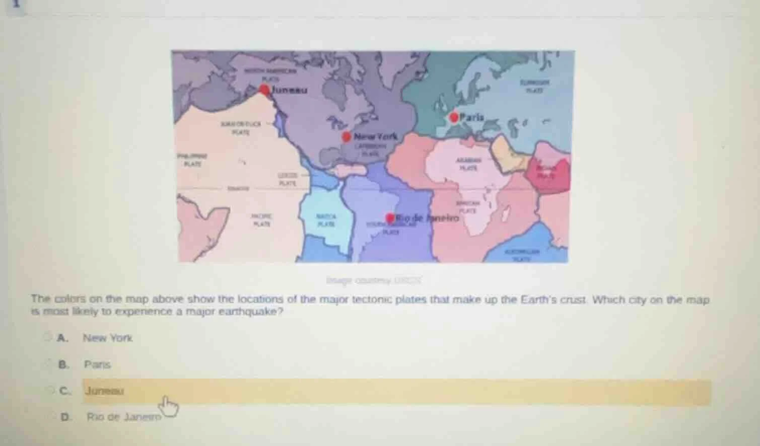 the colors on the map above show the locations of the major tectonic pl…