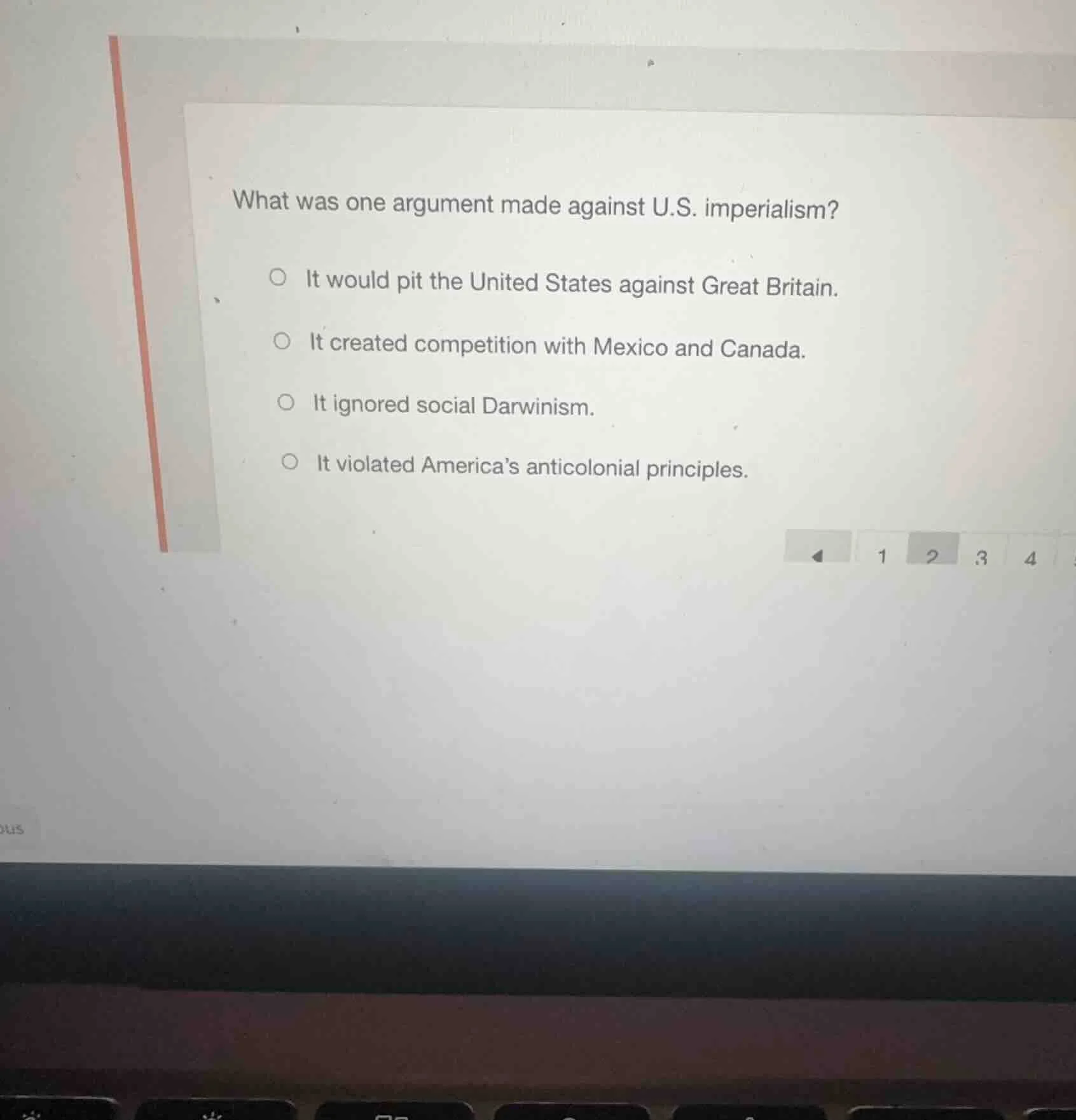 what was one argument made against u.s. imperialism? it would pit the u…
