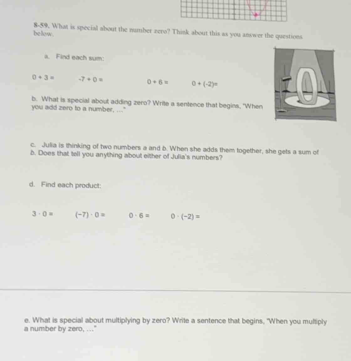 8-59. what is special about the number zero? think about this as you an…