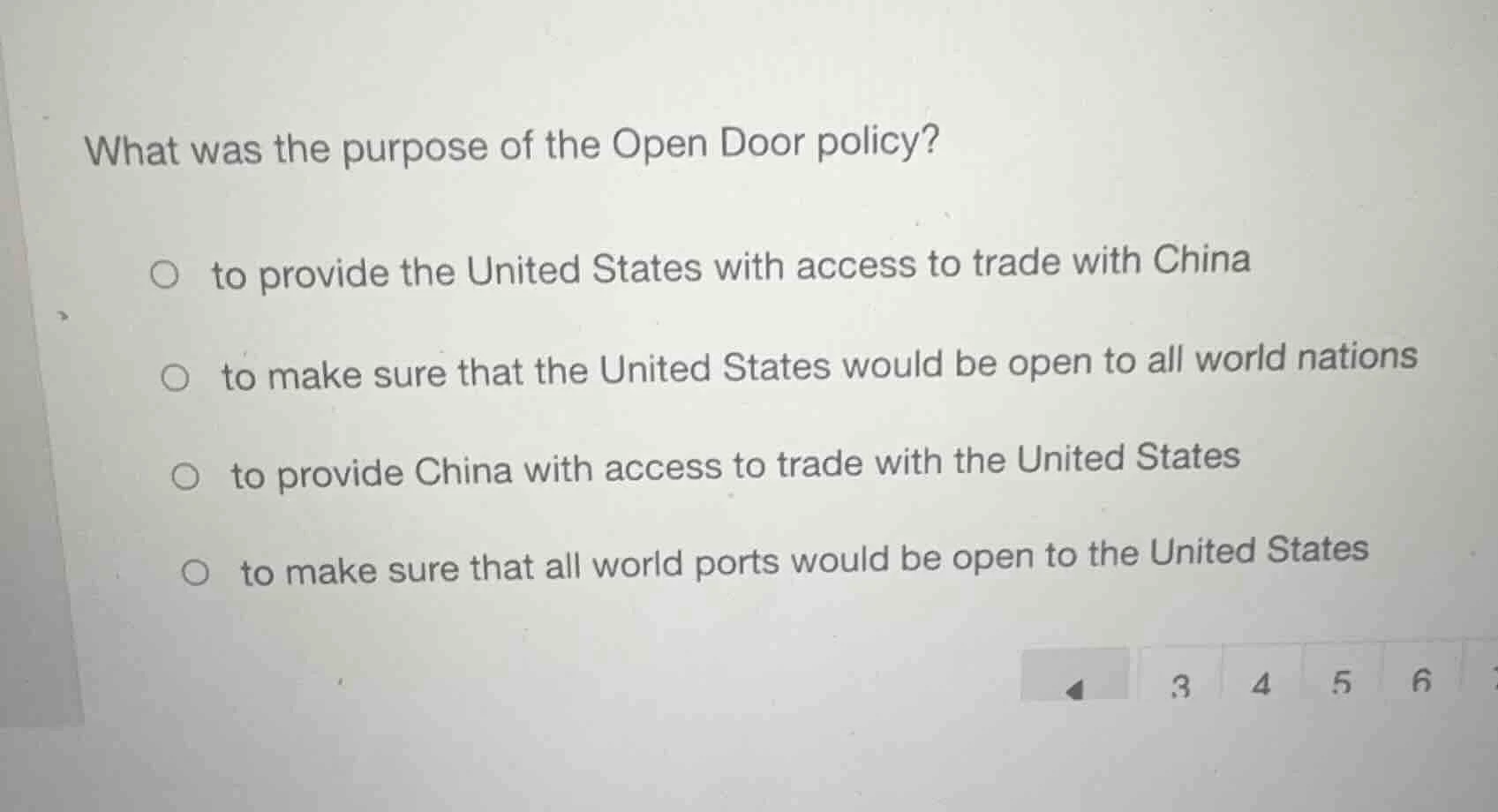 what was the purpose of the open door policy? to provide the united sta…