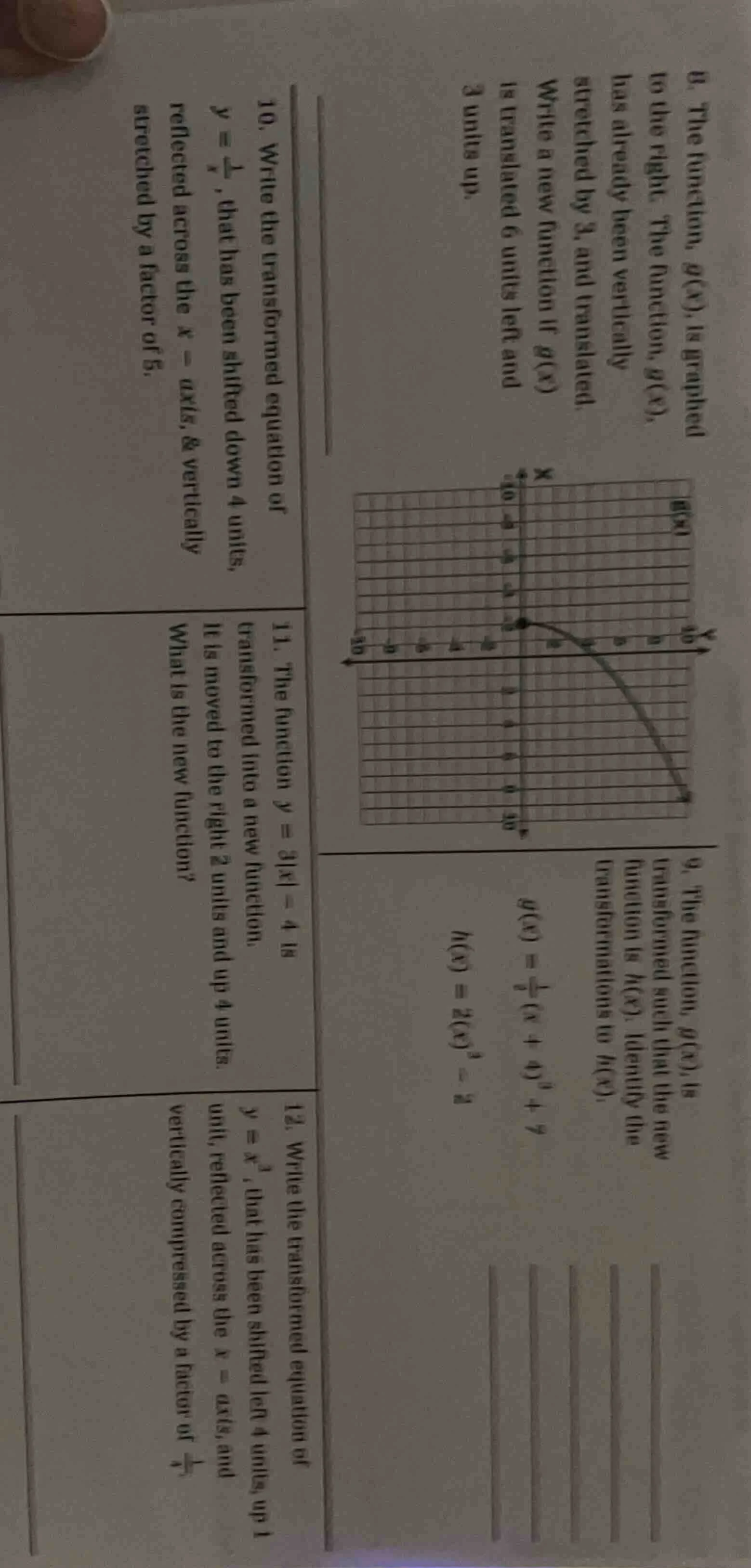 b. the function, ( g(x) ), is graphed to the right. the function, ( g(x…