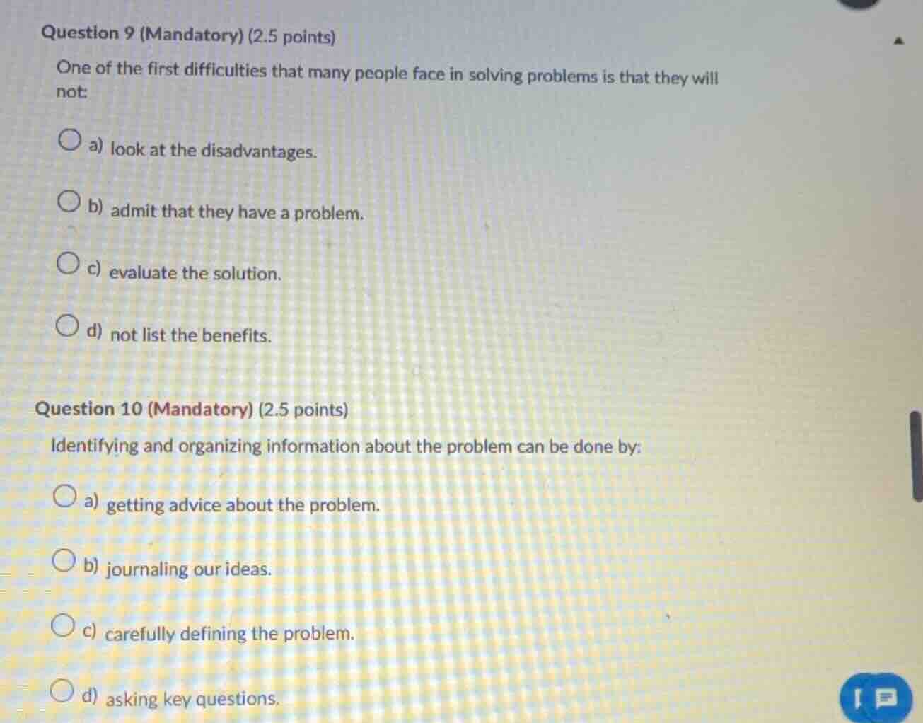 question 9 (mandatory) (2.5 points) one of the first difficulties that …