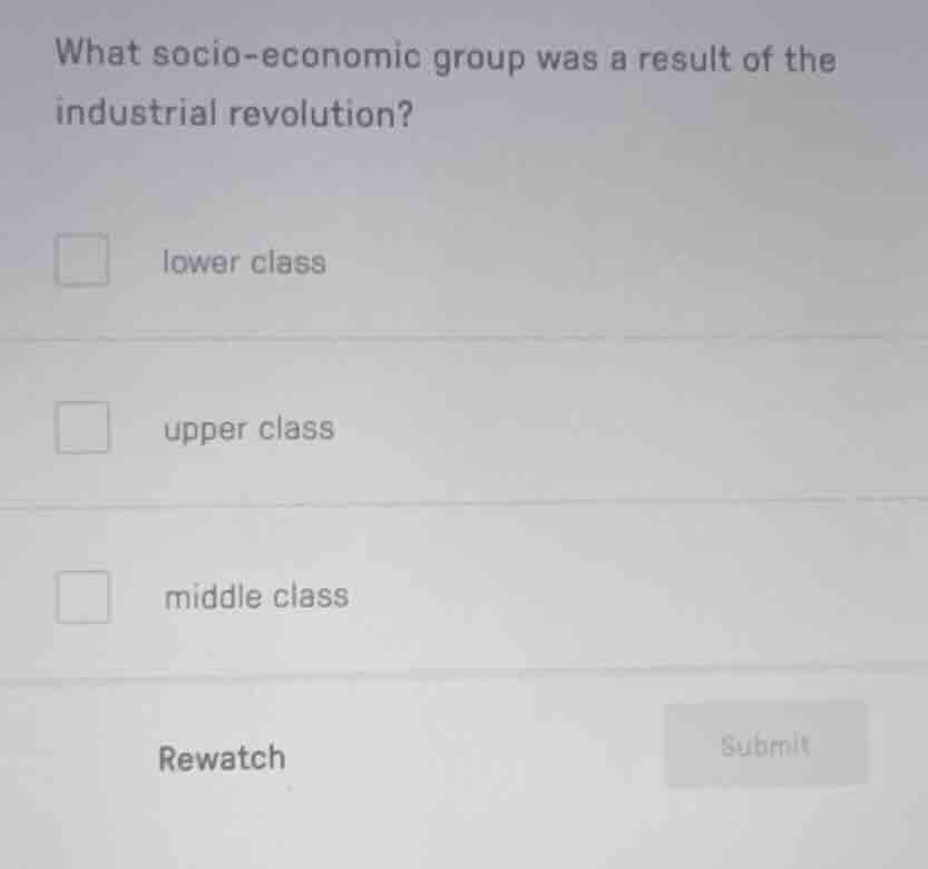 what socio - economic group was a result of the industrial revolution? …