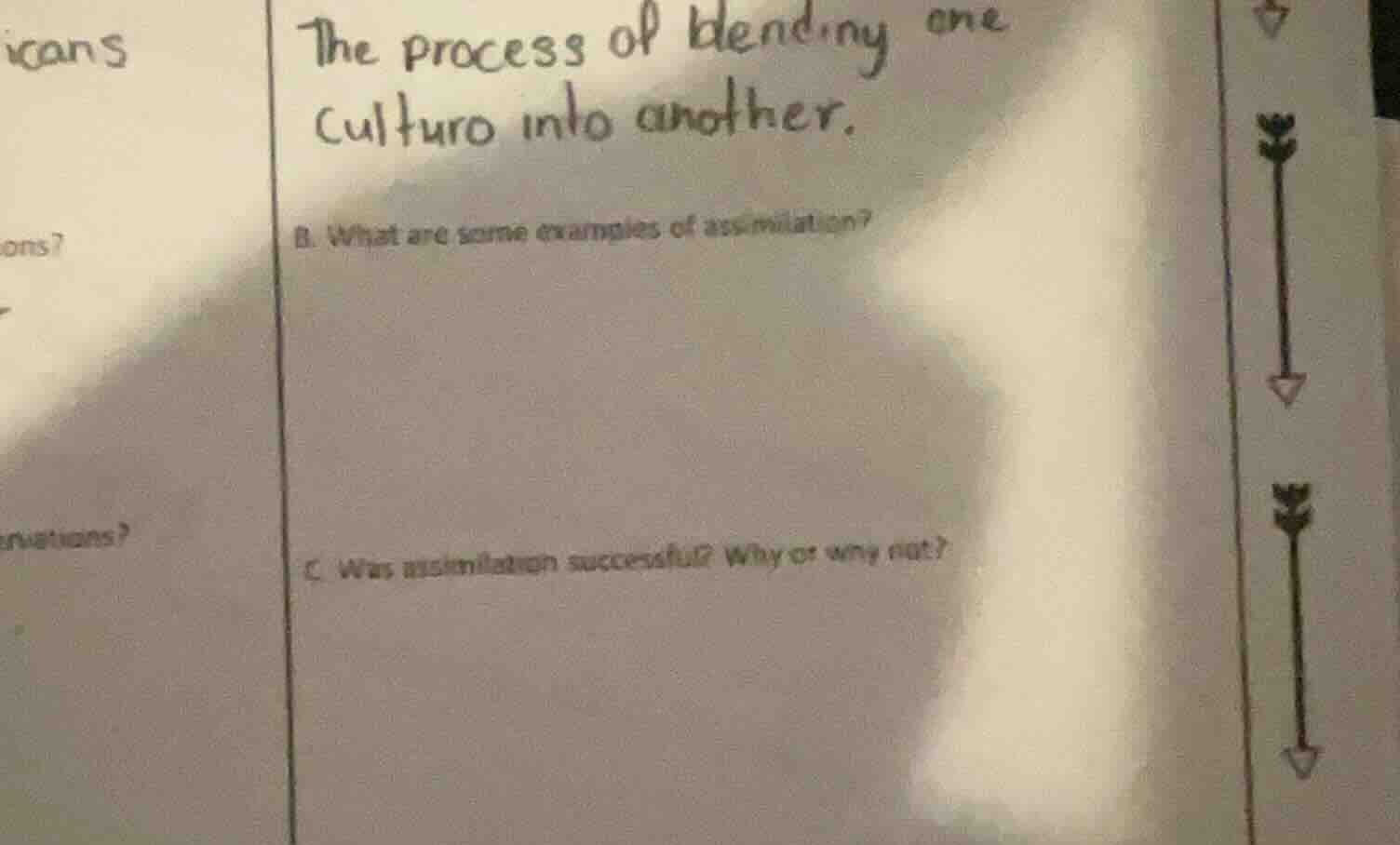 the process of blending one culture into another. b. what are some exam…