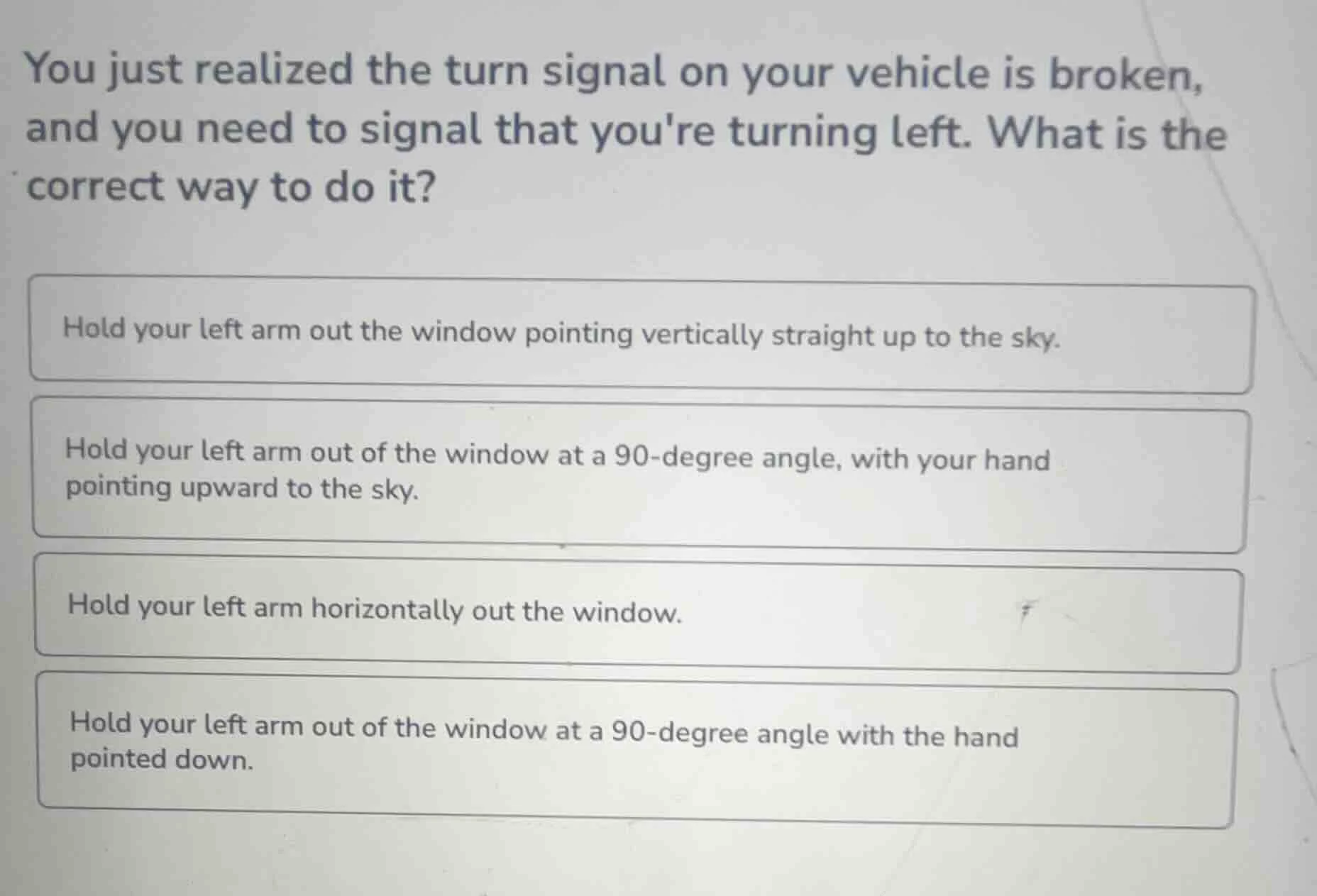 you just realized the turn signal on your vehicle is broken, and you ne…