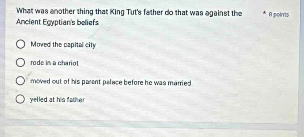 what was another thing that king tuts father do that was against the an…