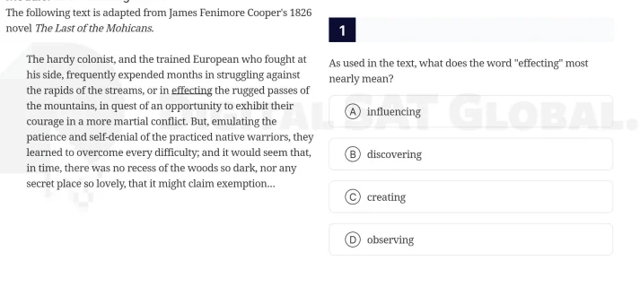 the following text is adapted from james fenimore coopers 1826 novel th…