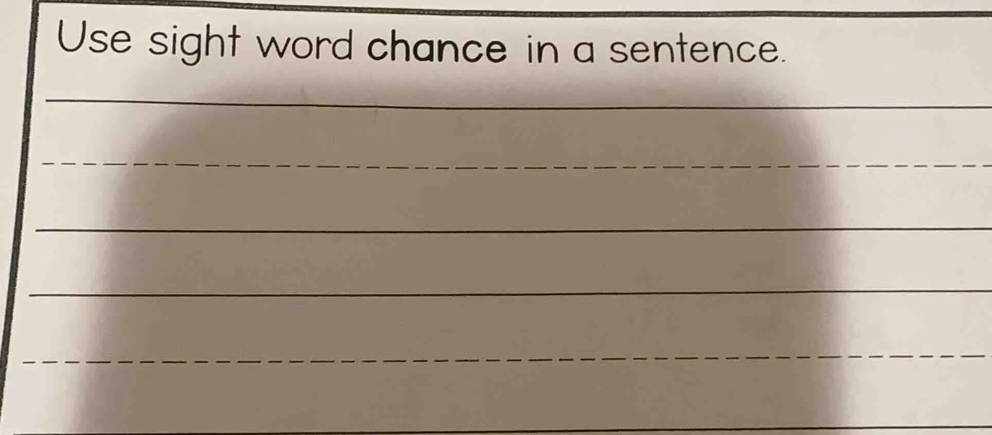 use sight word chance in a sentence.