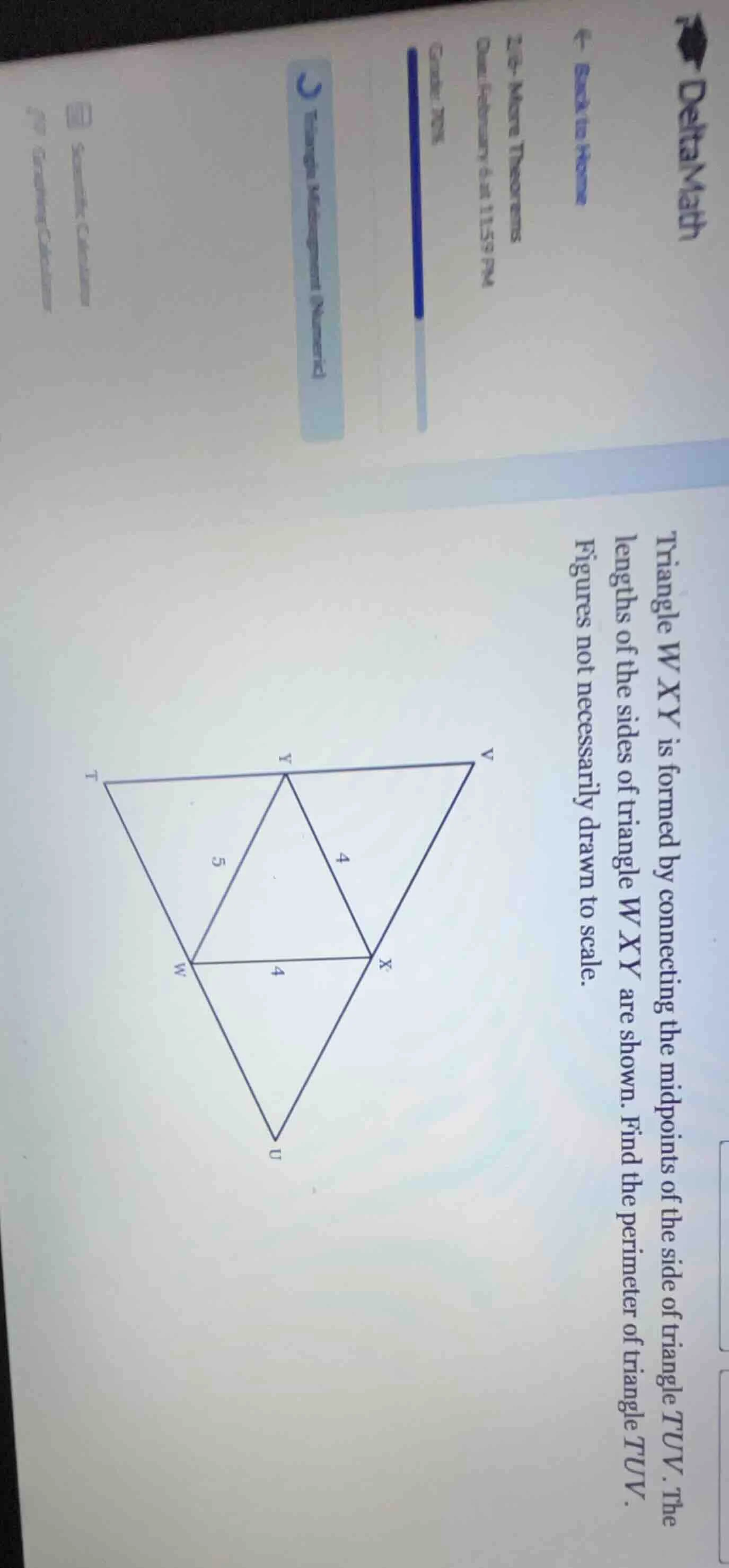 triangle wxy is formed by connecting the midpoints of the side of trian…