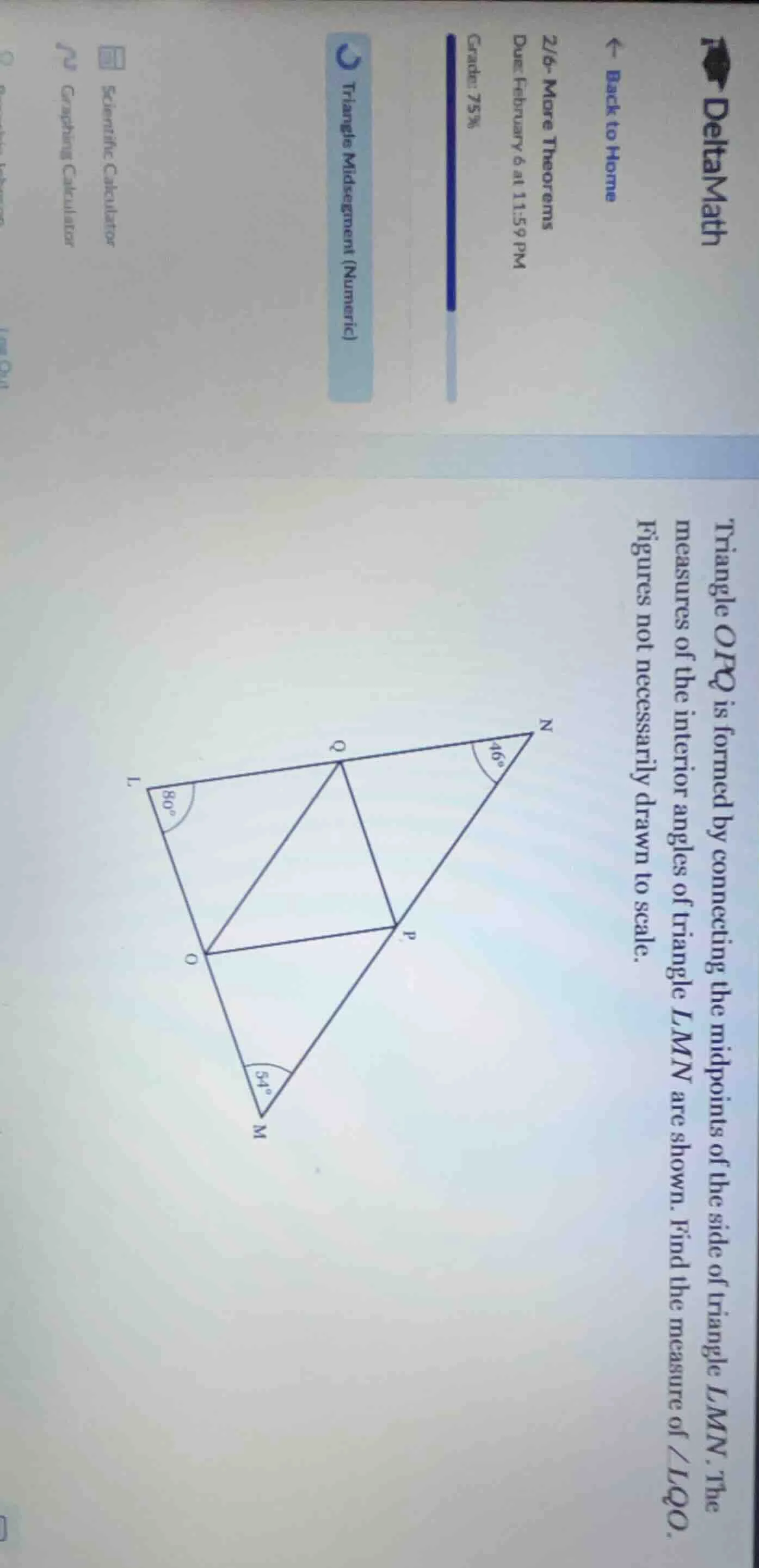 triangle opq is formed by connecting the midpoints of the side of trian…