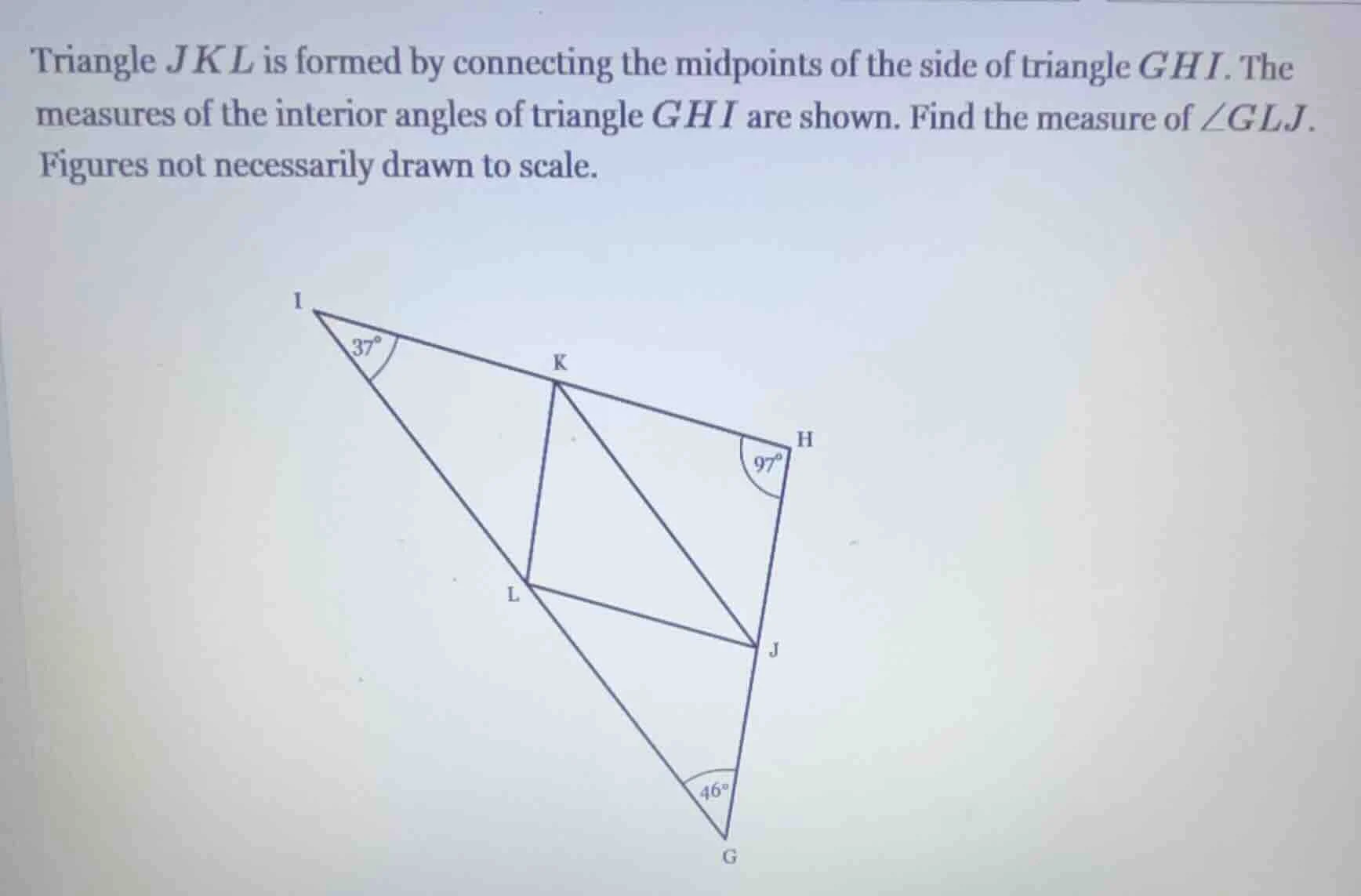 triangle jkl is formed by connecting the midpoints of the side of trian…