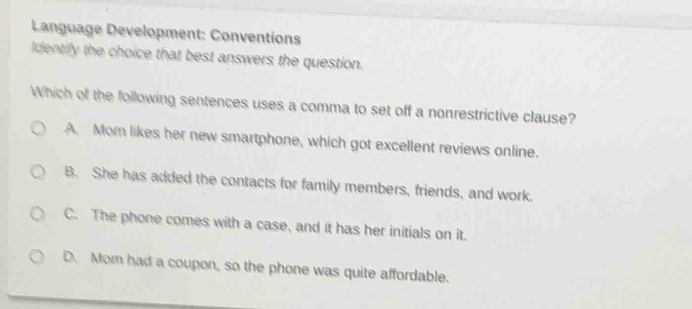 language development: conventions identify the choice that best answers…