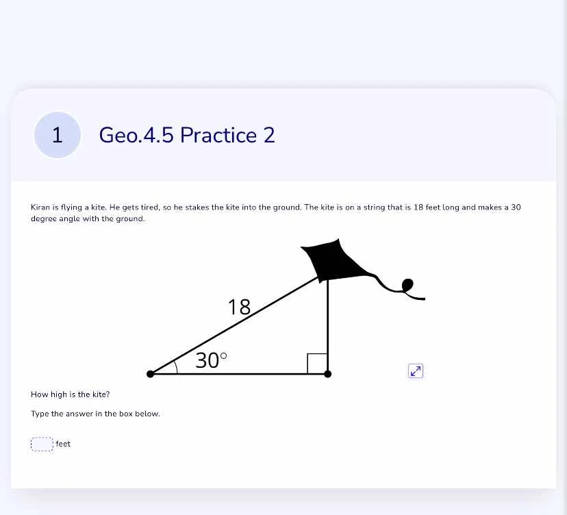 kiran is flying a kite. he gets tired, so he stakes the kite into the g…