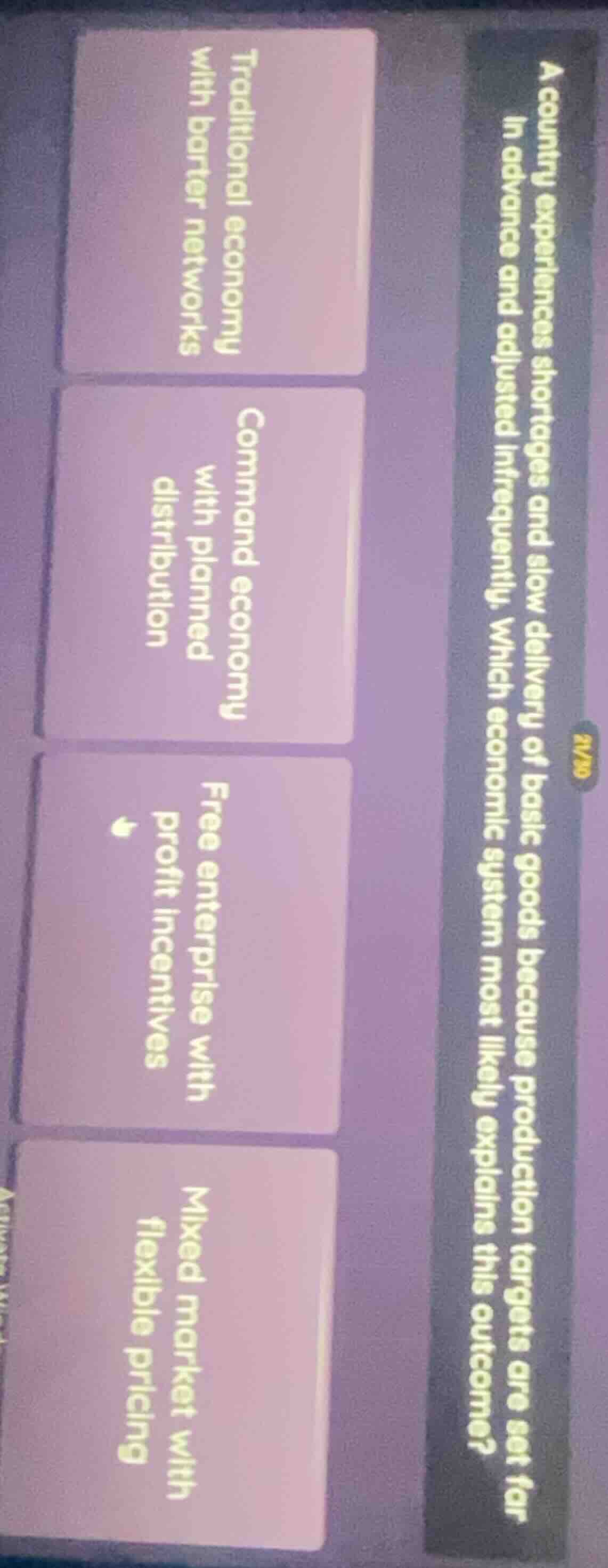 a country experiences shortages and slow delivery of basic goods becaus…