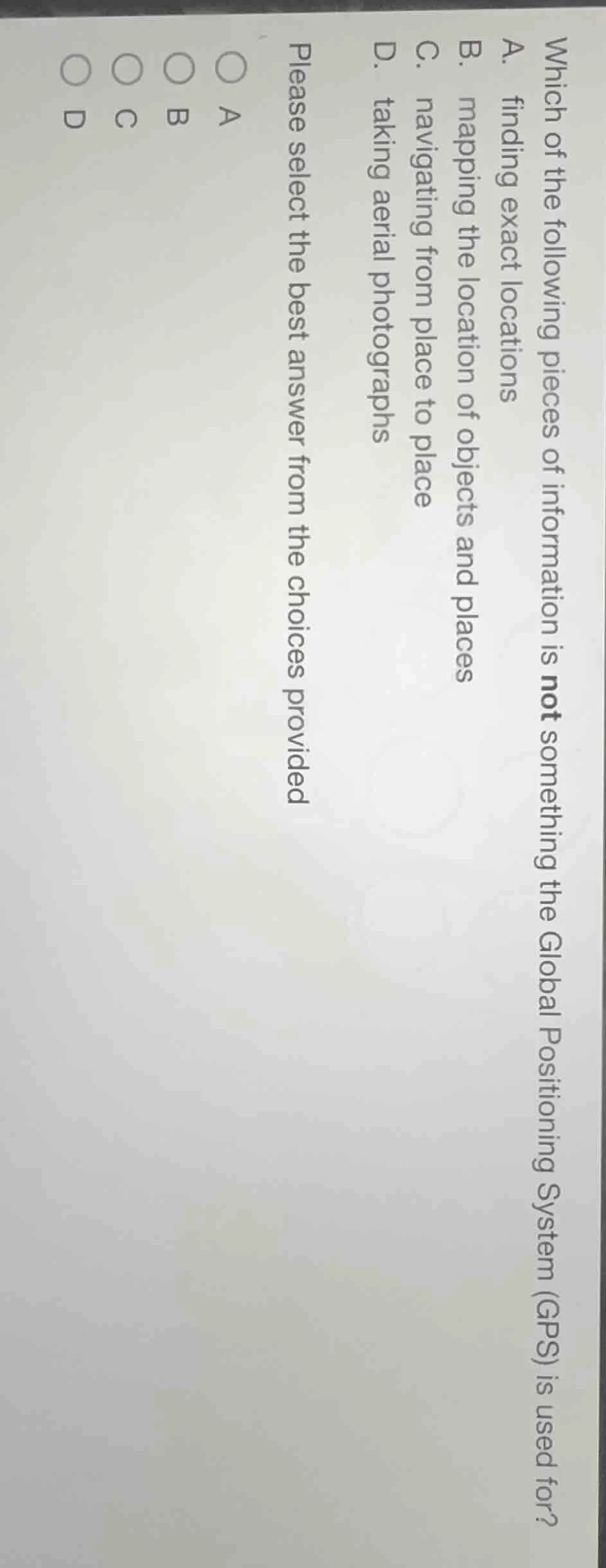 which of the following pieces of information is not something the globa…