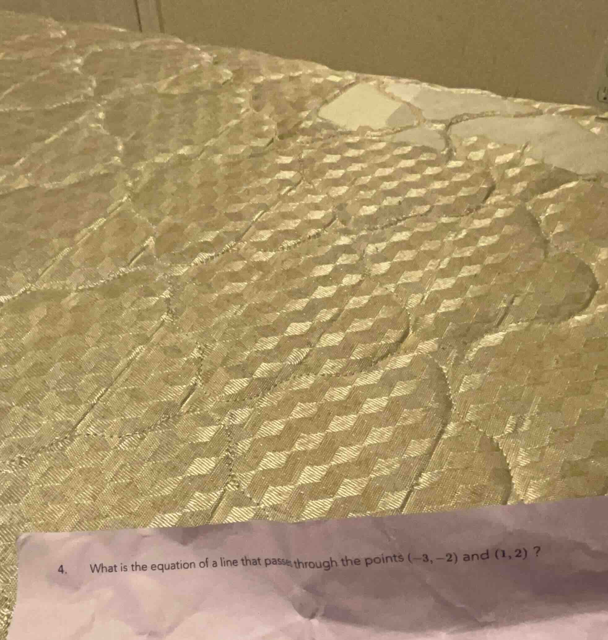 4. what is the equation of a line that passes through the points (-3, -…