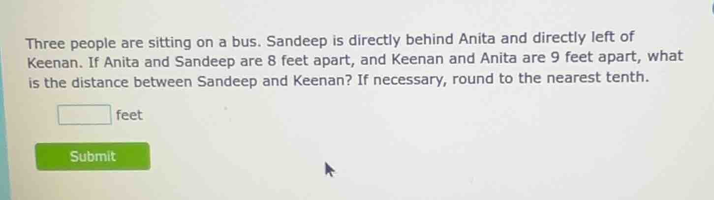 three people are sitting on a bus. sandeep is directly behind anita and…