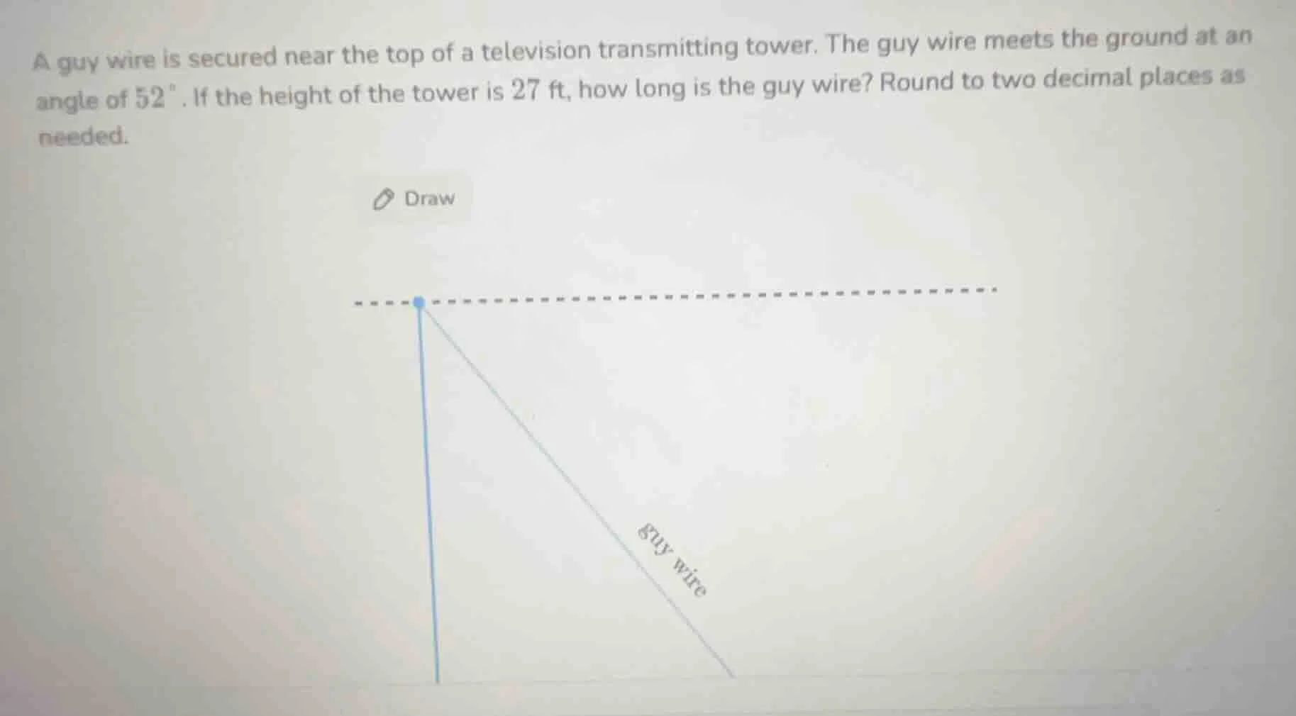 a guy wire is secured near the top of a television transmitting tower. …