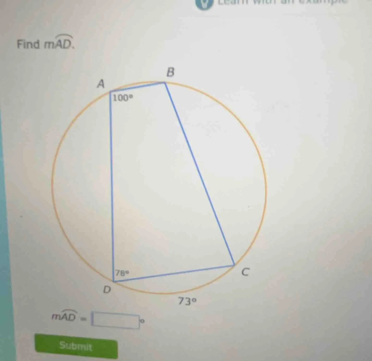 find ( moverarc{ad} ). ( moverarc{ad} = square^circ )
