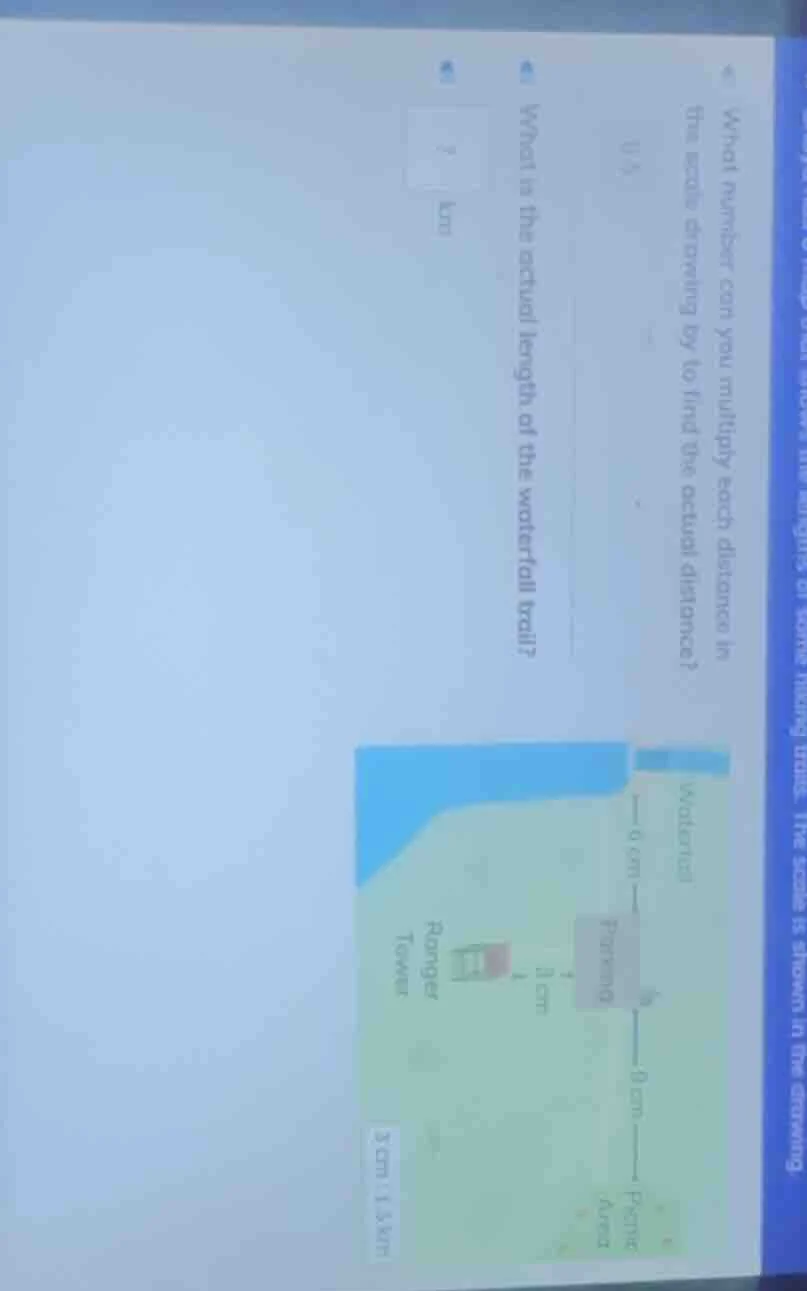 what number can you multiply each distance in the scale drawing by to f…