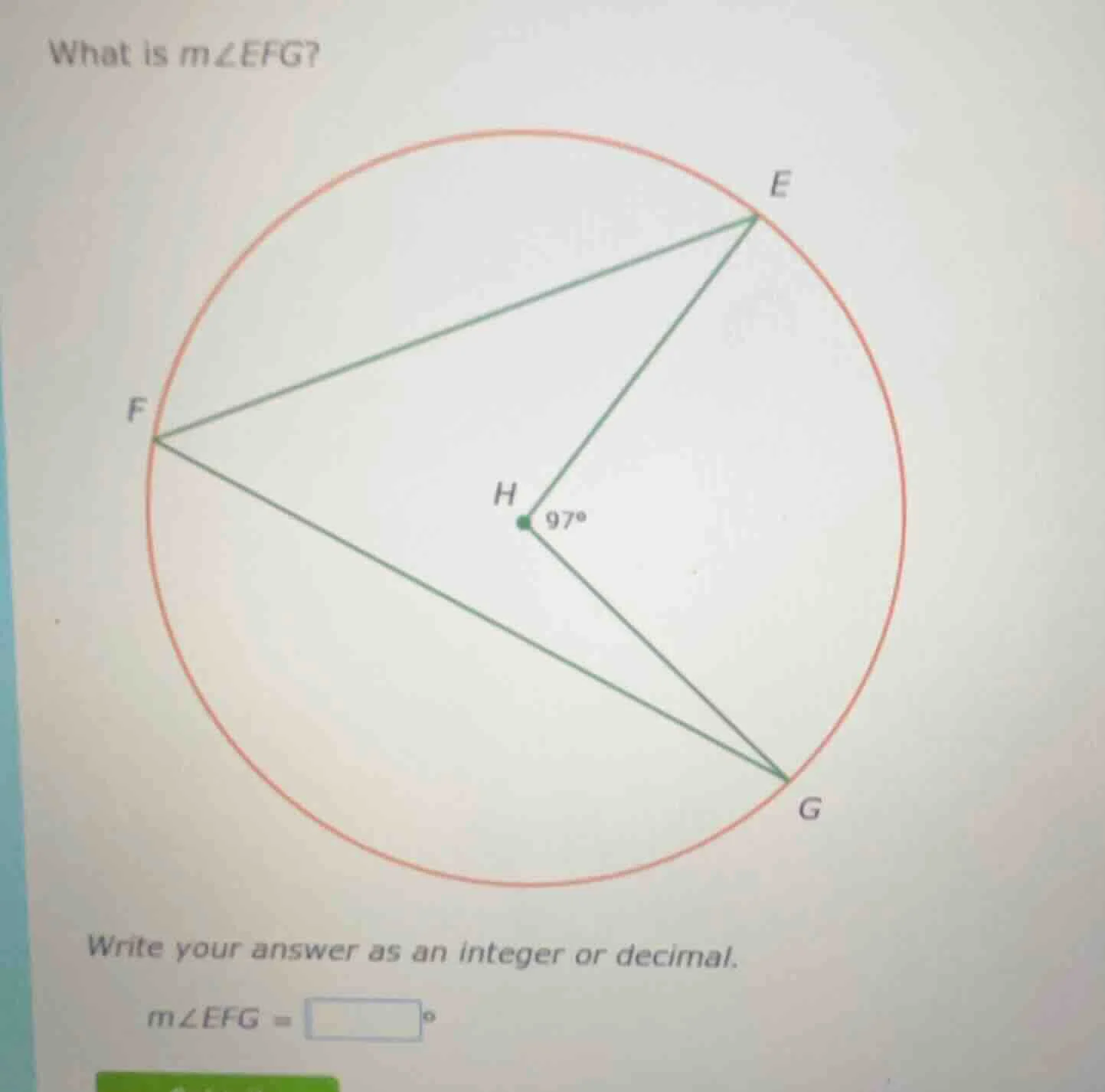 what is ( mangle efg )? write your answer as an integer or decimal. ( m…