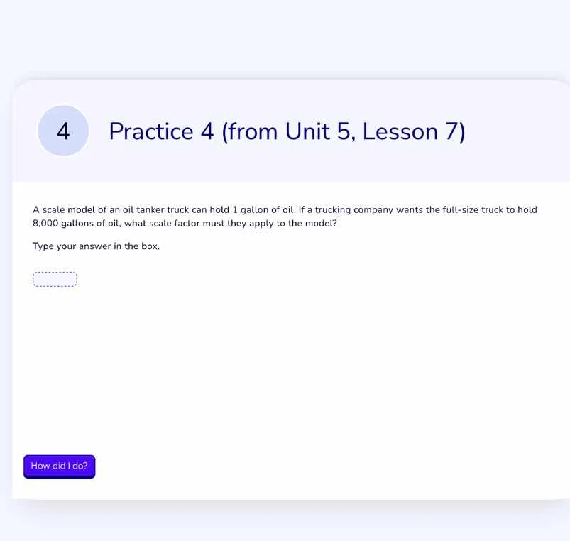 practice 4 (from unit 5, lesson 7) a scale model of an oil tanker truck…