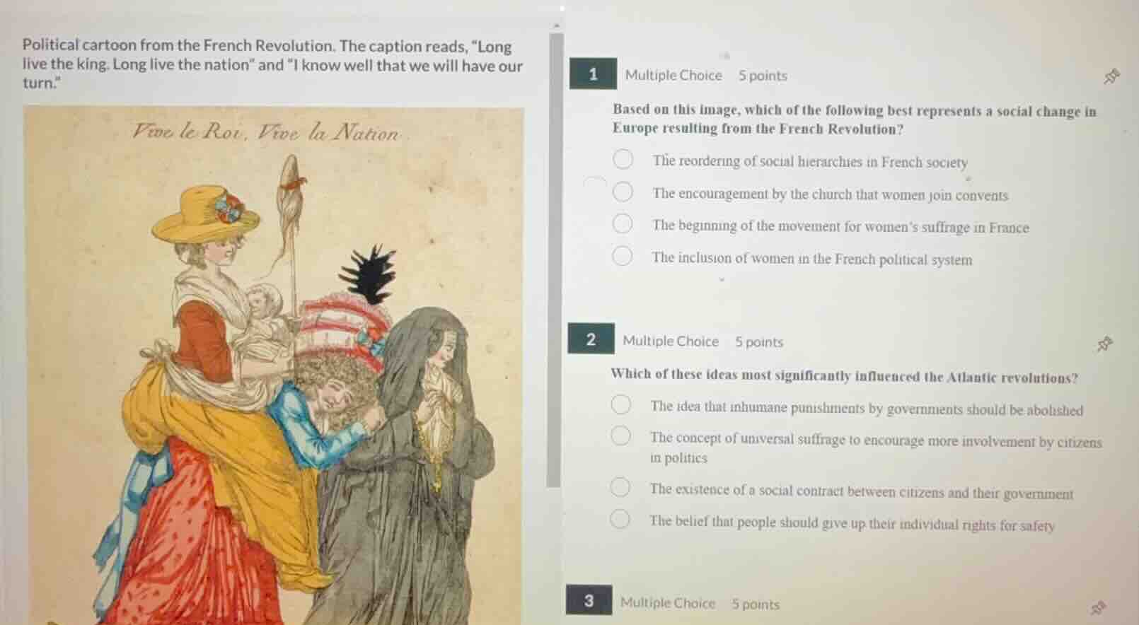 political cartoon from the french revolution. the caption reads, “long …